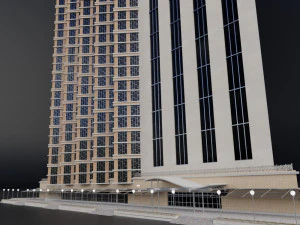 modern building resort hotel city skyline 3D Model