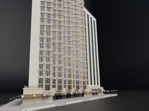 modern building resort hotel city skyline Modelo 3D