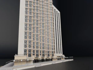modern building resort hotel city skyline 3D Model