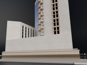 modern building resort hotel city skyline Modelo 3D