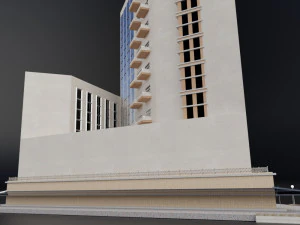 modern building resort hotel city skyline 3D Model