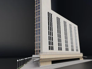 modern building resort hotel city skyline 3D Model