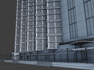 modern building resort hotel city skyline Modelo 3D