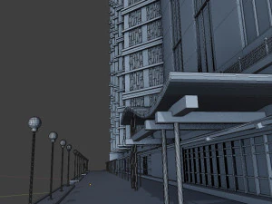 modern building resort hotel city skyline 3D Model