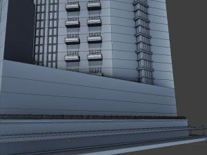 modern building resort hotel city skyline 3D Model