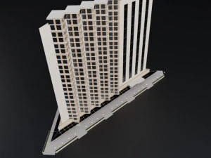 modern building resort hotel city skyline 3D Model