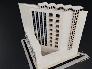 modern building resort hotel city skyline 3D Model