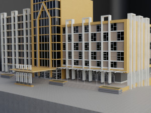 modern mall building commercial residential hotel 3D Model