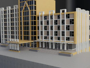 Modernes Einkaufszentrum, kommerzielles Wohnhotel 3D Modell