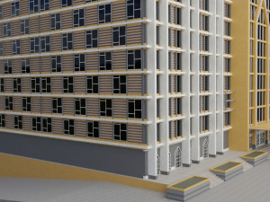 modern mall building commercial residential hotel Modelo 3D