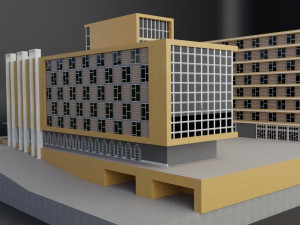 modern mall building commercial residential hotel Modelo 3D