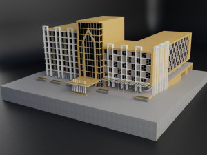 modern mall building commercial residential hotel Modelo 3D