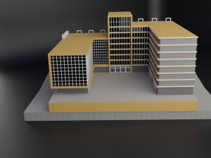 modern mall building commercial residential hotel Modelo 3D
