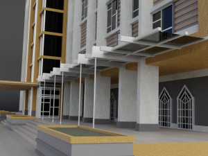 modern mall building commercial residential hotel Modelo 3D