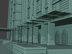 modern mall building commercial residential hotel Modelo 3D
