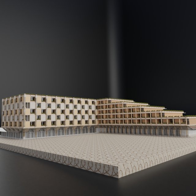modern resort hotel building city metropolis 3D Model .c4d .max .obj .3ds .fbx .stl .blend 