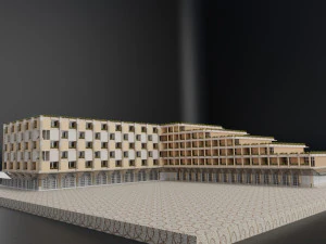 현대적인 리조트 호텔 건물 도시 대도시 3D 모델