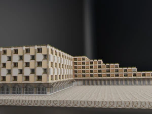 moderno resort hotel constru&ccedil;&atilde;o cidade metr&oacute;pole Modelo 3D