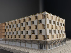 moderno resort hotel constru&ccedil;&atilde;o cidade metr&oacute;pole Modelo 3D