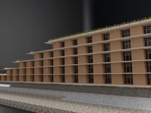 moderno resort hotel constru&ccedil;&atilde;o cidade metr&oacute;pole Modelo 3D