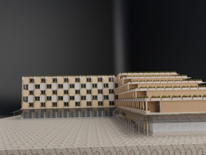 modern resort hotel building city metropolis 3D Model