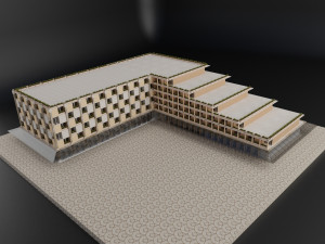 modern resort hotel building city metropolis 3D Model