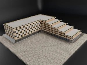 moderno resort hotel constru&ccedil;&atilde;o cidade metr&oacute;pole Modelo 3D