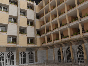 modern resort hotel building city metropolis 3D Model
