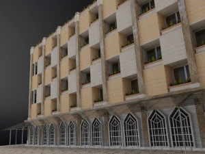 moderno resort hotel constru&ccedil;&atilde;o cidade metr&oacute;pole Modelo 3D