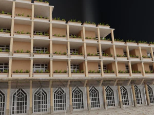 moderno resort hotel constru&ccedil;&atilde;o cidade metr&oacute;pole Modelo 3D