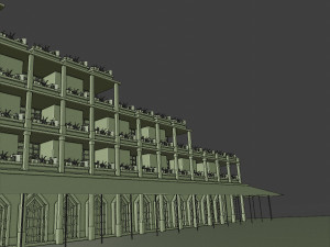 modern resort hotel building city metropolis 3D Model