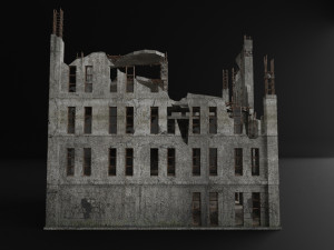 destroyed building apocalypse survival pbr 3D Model