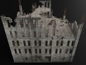 destroyed building apocalypse survival pbr 3D Model