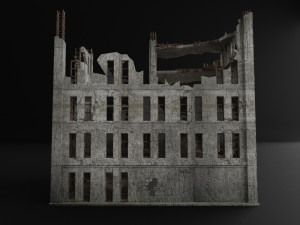 destroyed building apocalypse survival pbr 3D Model