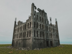destroyed building apocalypse survival pbr 3D Model