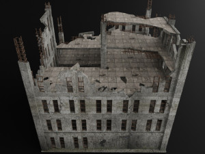 destroyed building apocalypse survival pbr 3D Model