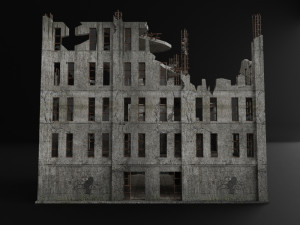 destroyed building apocalypse survival pbr 3D Model