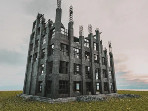 destroyed building old abandoned 3D Model