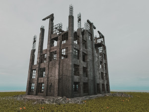 destroyed building old abandoned Modelo 3D