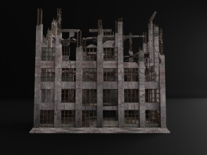 destroyed building old abandoned Modelo 3D