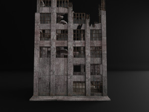 destroyed building old abandoned Modelo 3D