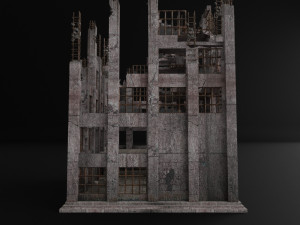 destroyed building old abandoned Modelo 3D