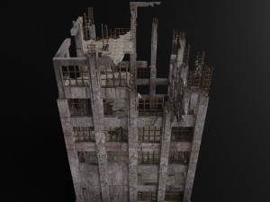 destroyed building old abandoned Modelo 3D
