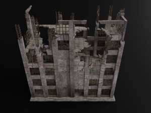 destroyed building old abandoned Modelo 3D