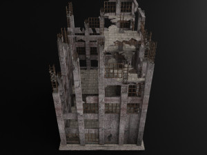 destroyed building old abandoned Modelo 3D
