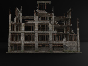 destroyed building abandoned post apocalypse Modello 3D