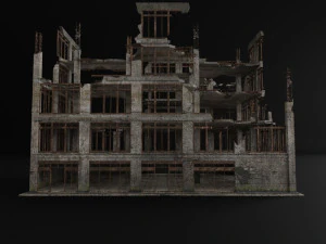 destroyed building abandoned post apocalypse 3D Model