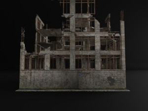 destroyed building abandoned post apocalypse Modello 3D