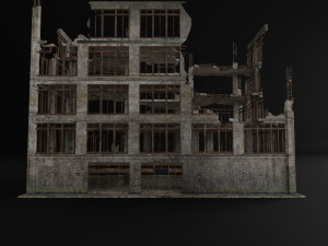 destroyed building abandoned post apocalypse Modello 3D