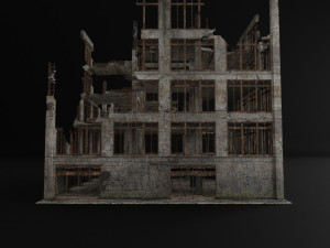destroyed building abandoned post apocalypse Modello 3D